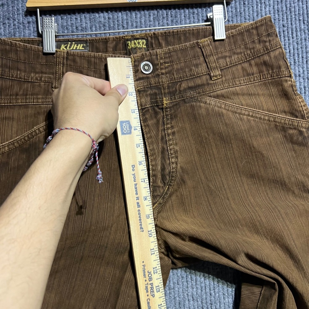 KUHL Law Pants Mens 34x32 Brown Corduroy Rugged Outdoor Utility Hiking Trousers - Picture 5 of 12